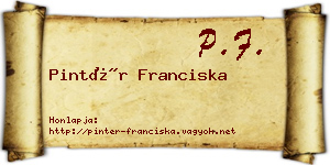 Pintér Franciska névjegykártya