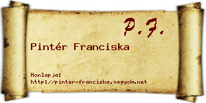 Pintér Franciska névjegykártya